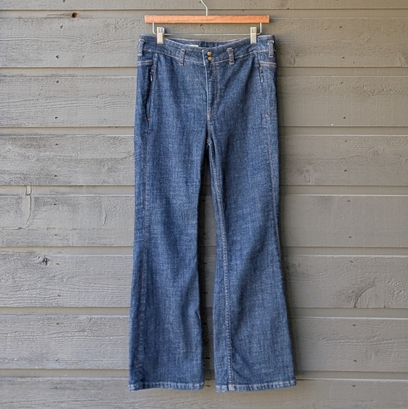 Anthro Pilcro and the Letterpress High-Rise Bootcut Blue Jeans Cropped Size 28 - Picture 10 of 10